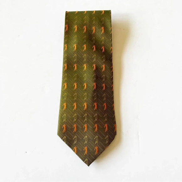 Tommy Bahama Off Island Jungle Green Golf Tie Golfer Master’s Tiger Woods Putter - Picture 6 of 7